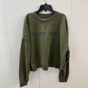 Women’s Green Under Armour Project‎ Rock Pullover Sweatshirt XL Legs Day Cropped